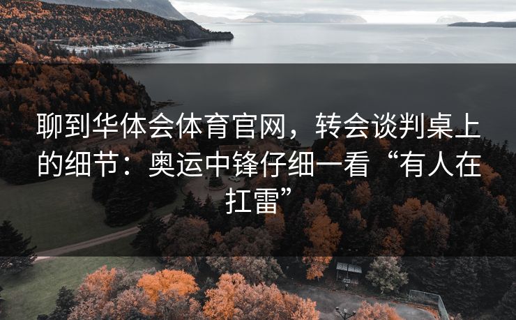 聊到华体会体育官网,转会谈判桌上的细节:奥运中锋仔细一看“有人在扛雷” 聊到华体会体育官网,转会谈判桌上的细节:奥运中锋仔细一看“有人在扛雷”