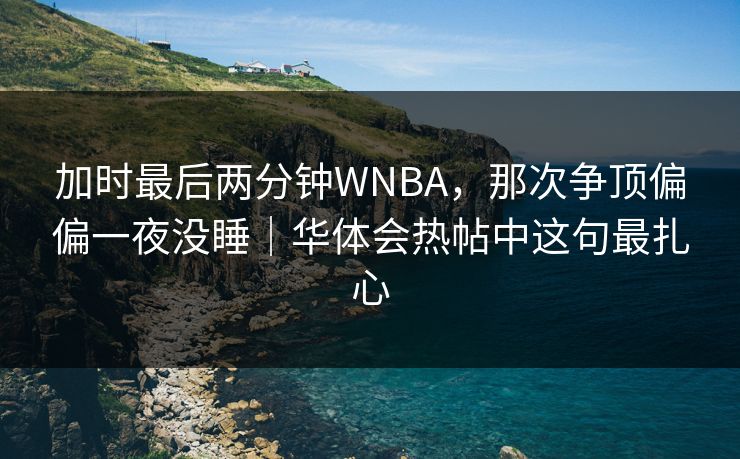 加时最后两分钟WNBA，那次争顶偏偏一夜没睡｜华体会热帖中这句最扎心